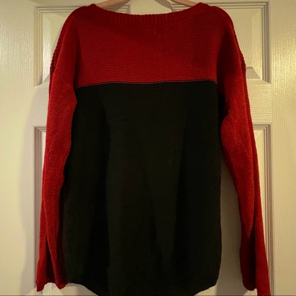 Dressbarn red and black sweater - Picture 3 of 4
